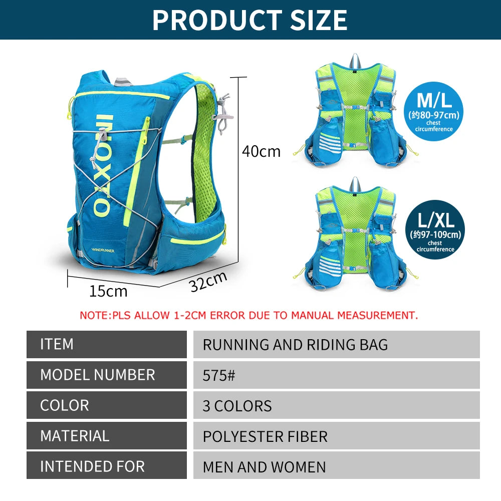 8L Running & Cycling Hydration Vest Backpack — Hiking & Marathon Water Pack with 1.5L Bladder and 500ml Bottle