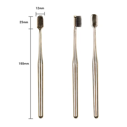 New Electroplated Luxury Toothbrush: Gold & Silver Teeth Brush for Men and Women - Kingubznis Brand