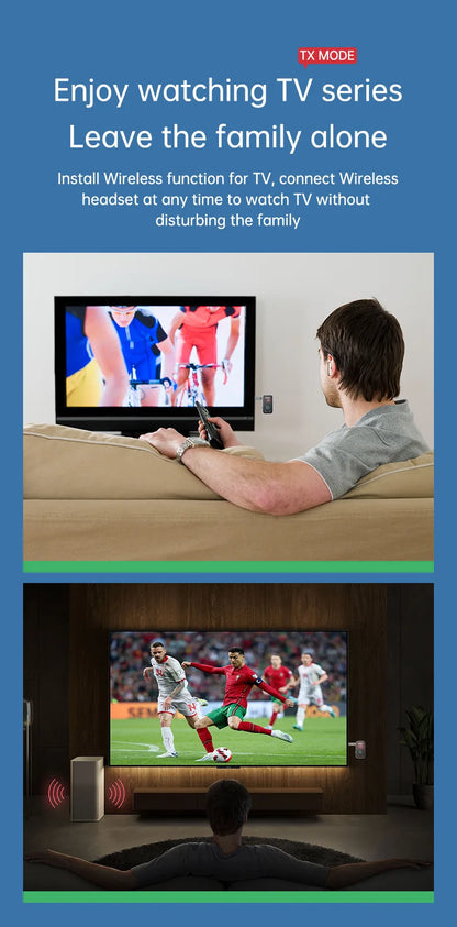 Bluetooth 5.3 Audio Adapter – Wireless Transmitter & Receiver for Car, Music, Headphones, Speakers, 3.5mm AUX