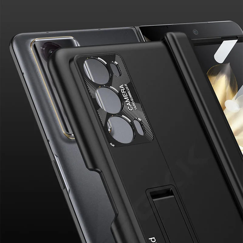 Original Honor Magic V2 Magnetic Hinge Case – Anti-Knock Matte Hard Cover with Outer Screen Glass Stand