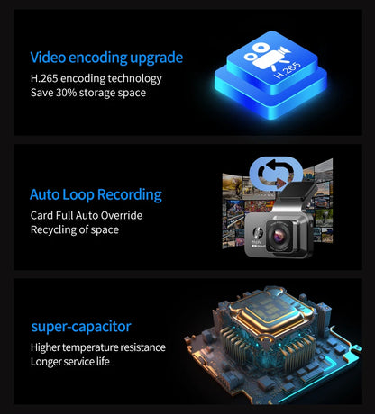 HP 4K HD Car Dash Cam – Night Vision, WiFi, Parking Monitoring, DVR Loop Video Recording