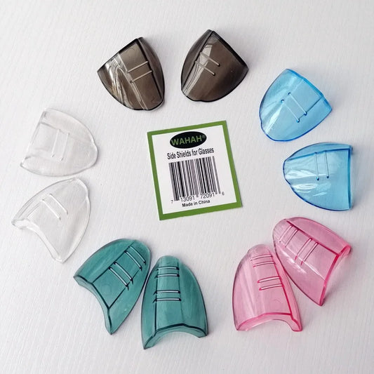 TPU Safety Eye Glasses Side Shields - Clear Flexible Protection Cover for All Size Eyeglasses & Goggles