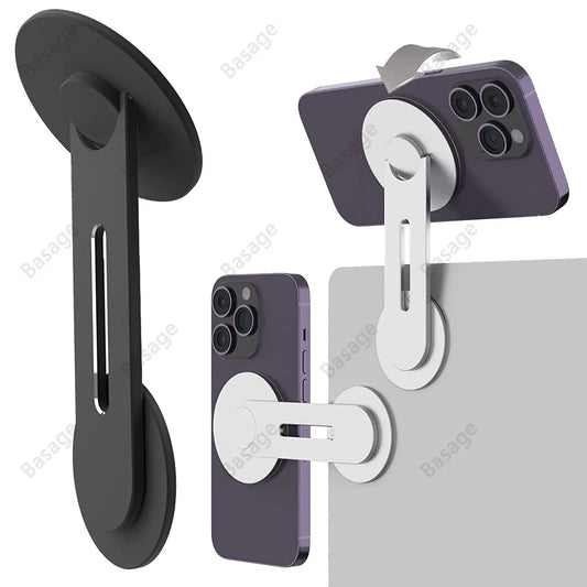 Slim Magnetic Phone Holder: Continuity Flip iPhone Laptop Mount for Laptops and Monitors - Adjustable Magnetic Arm, Swivels 180°