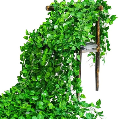 11M Artificial Ivy Leaf Garland — Green Hanging Vine for Outdoor Garden, Wall, Wedding & Home Decor