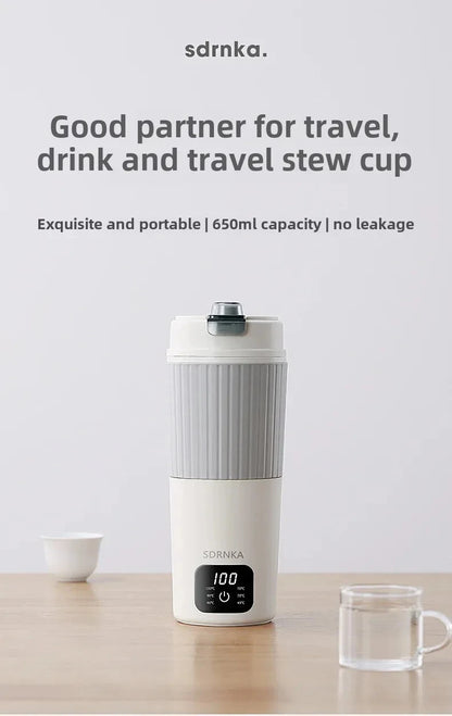 650ml Portable Electric Kettle — Travel Water Boiler with Temperature Control, LED Display Smart Teapot