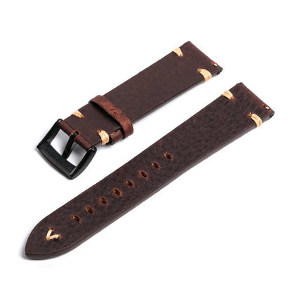 Genuine Leather Watch Straps - Vintage Italian Distressed Smart Watch Bands 20mm & 22mm for Men