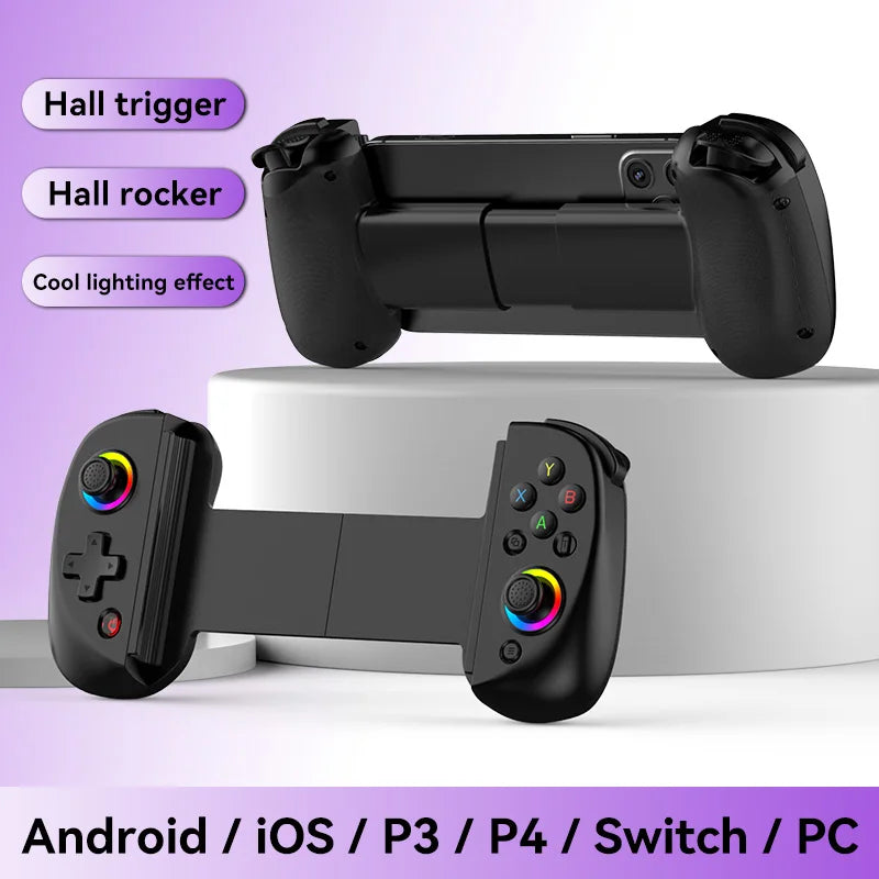 BSP-D9 Wireless Bluetooth Mobile Game Controller – Stretch Design for PC, Tablet, Switch, PS3/PS4, Dual Hall Somatosensory Controller