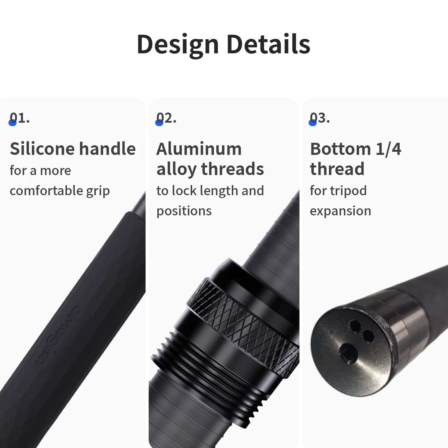 aMagisn 3M Invisible Selfie Stick - 1.2M Carbon Fiber Telescopic Monopod for DJI, GoPro, Insta360 X3/X4 Accessories