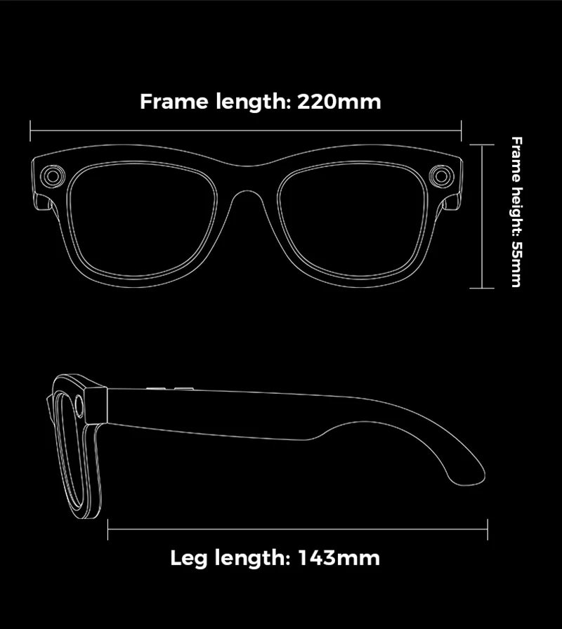 Xiaomi AI Smart Glasses — 1080P HD Polarized Sunglasses with Camera, Video Recorder & Sports Surveillance DVR