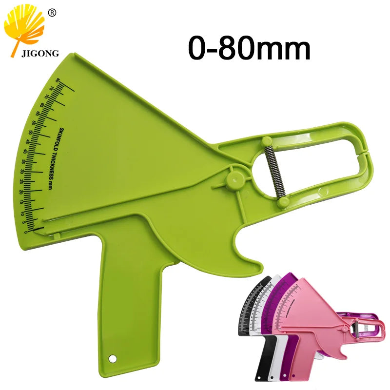 0-80mm Body Fat Measure Tester - Sebum Caliper Clamp Shaped Ruler - Skinfold Test Instrument with Measuring Tape