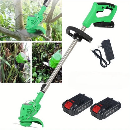 2024 Upgraded Cordless Electric Weed Eater — Battery Operated Lawn Trimmer, Wheel Edger, Mini Mower & Brush Cutter