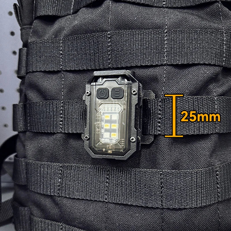 EDC Tactical Mini Flashlight – Portable, USB Rechargeable, Outdoor Camping & Hiking Light with Molle Backpack Strap Clip