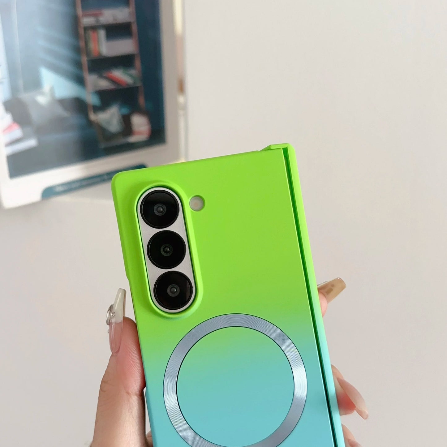 Magnetic Magsafe Wireless Charging Case — Gradient Liquid Silicone Bumper for Samsung Galaxy Z Fold 3-7