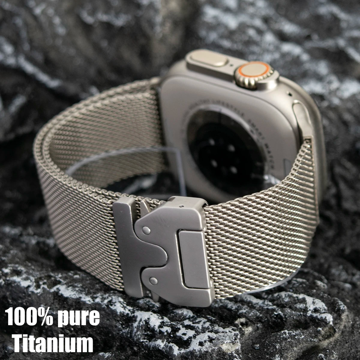 100% Titanium Milanese Loop Band for Apple Watch Ultra 2/1, Series 10–6, SE – iWatch Strap for 45mm 46mm 49mm Models