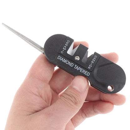 4-in-1 Mini Portable Whetstone Sharpener: Tungsten Ceramic Carbide Knife Sharpener - Multifunctional Camp Outdoor Tools