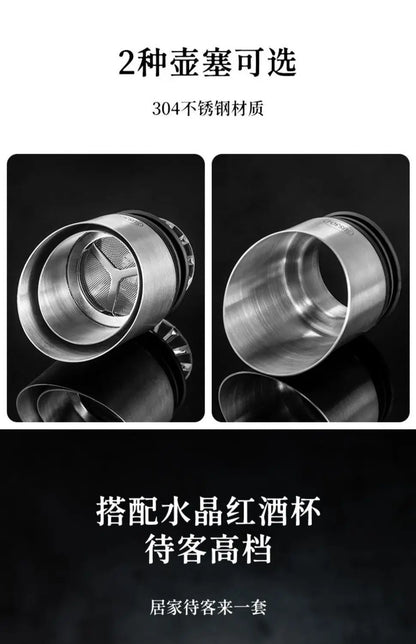 1500ML Iceberg Whisky & Wine Decanter – Handmade Lead-Free Crystal Carafe with Thickened Pourer, Bar Accessories