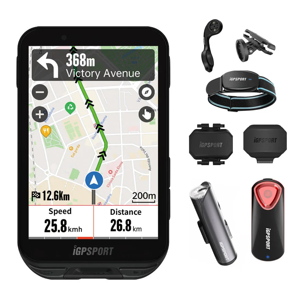iGPSPORT iGS800 Touchscreen Bike Computer - Professional GPS, Map Navigation, WiFi, ANT+, 50H Battery Life