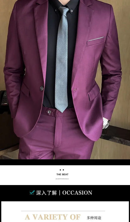 Men’s 3-Piece Suit 6XL — Blazer, Vest & Trousers, Italian Style Fashion Business Wedding Formal Gentleman Dress