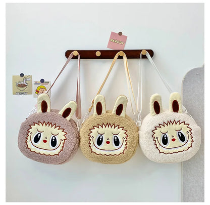 Labu Cartoon Crossbody Plush Bag – Kids Backpack & Shoulder Bag Doll Change Purse, Perfect Gift for Girls