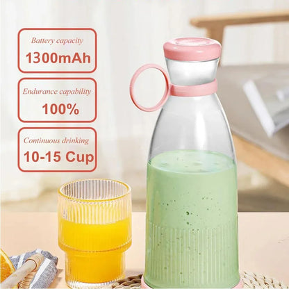 380ML USB Rechargeable Portable Blender – Mini Electric Juicer Bottle for Smoothies, Fresh Fruit & Ice Crushing