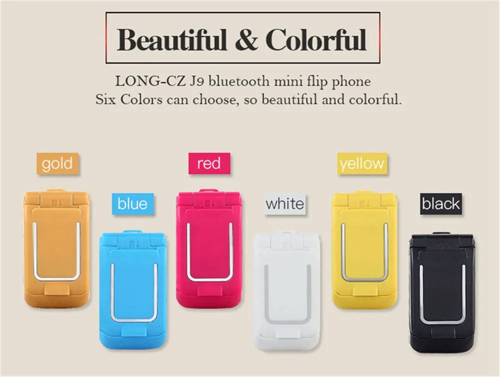 Mini Flip Mobile Phone for Kids – J9 Smallest Clamshell Phone with Bluetooth Dialer & Magic Voice Handsfree Earphone