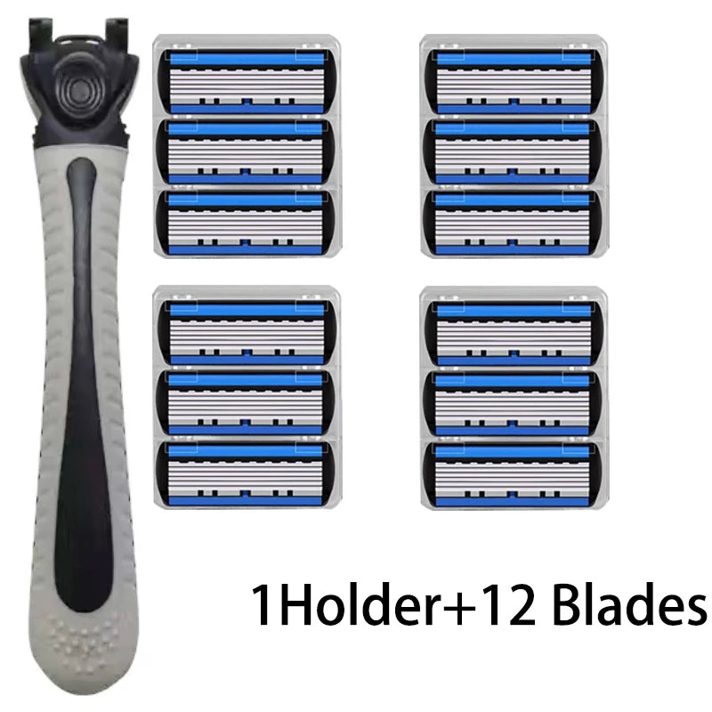 6-Layer Manual Safety Razor – Stainless Steel Double Edge Blade Shaver ...