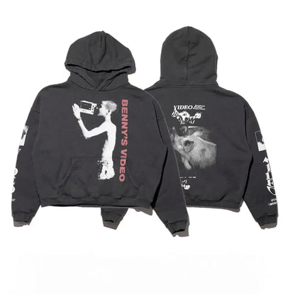 2025SS Ripped E.R.D. Hoodie – Men & Women Slogan Print Short Wide Sweatshirt