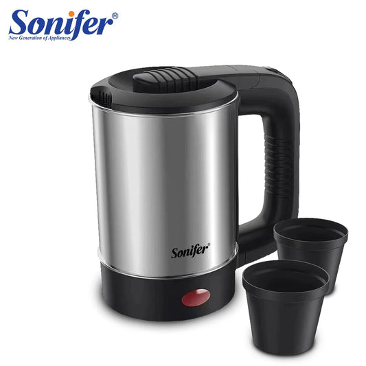 0.5L Mini Electric Kettle - 600W Portable Stainless Steel Water Boiler for Tea and Coffee, Ideal for Travel, Hotel, and Family Use (Sonifer)