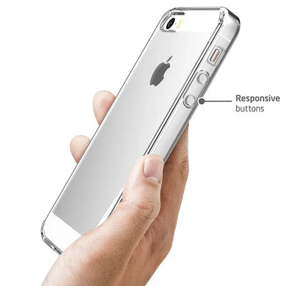 Clear TPU Silicone Case for iPhone SE 2020/2022, 6/6S/7/8/Plus, 5/5S | Soft Transparent Back Cover for Apple Devices