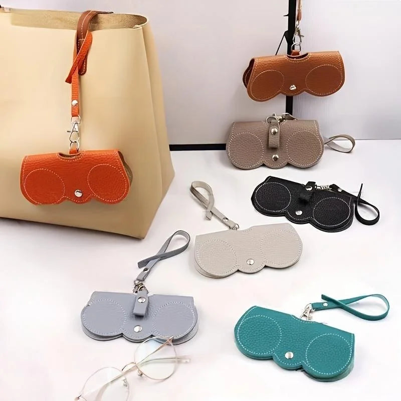 Cute Litchi Embossed Glasses Cover: Portable PU Leather Sunglasses and Reading Glasses Storage Bag - Travel-Friendly Eyewear Holder