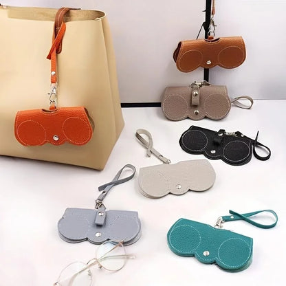 Cute Litchi Embossed Glasses Cover: Portable PU Leather Sunglasses and Reading Glasses Storage Bag - Travel-Friendly Eyewear Holder