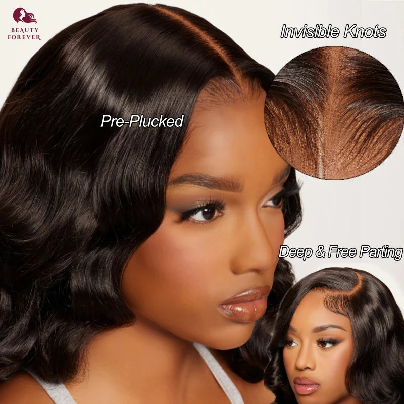 Beautyforever 3D Body Wave Lace Front Wig - Glueless, Ready-to-Wear, 100% Raw Human Hair, Bye Bye Knots