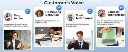 New A4 Portable Wireless Printer M832 – Inkless Thermal 300DPI Mobile Printer for Travel, Work & Home, Android & iOS Support