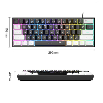 MageGee TS91 60% Compact Wired Keyboard – 61 Key RGB Backlit Portable Membrane Keyboard for Windows PC
