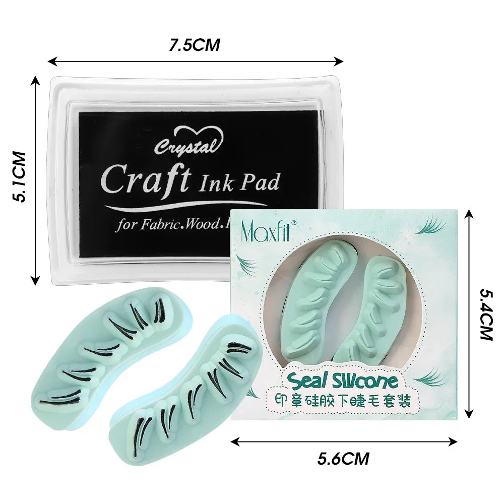 Reusable 2-in-1 Eyelash Stamps Pen - Quick Dry Black/Brown Liquid Eyeliner for Lower Lash Seal & Eyelash Simulation Makeup