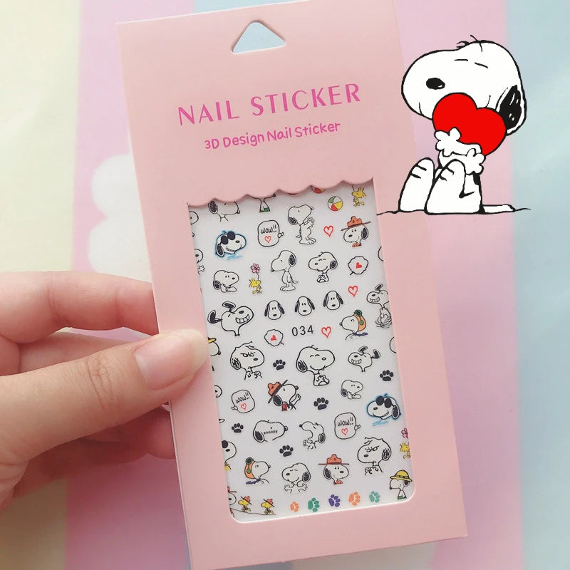Snoopy Nail Stickers – Self-Adhesive DIY Anime Manicure Decals for Girls & Students