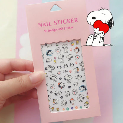 Snoopy Nail Stickers – Self-Adhesive DIY Anime Manicure Decals for Girls & Students