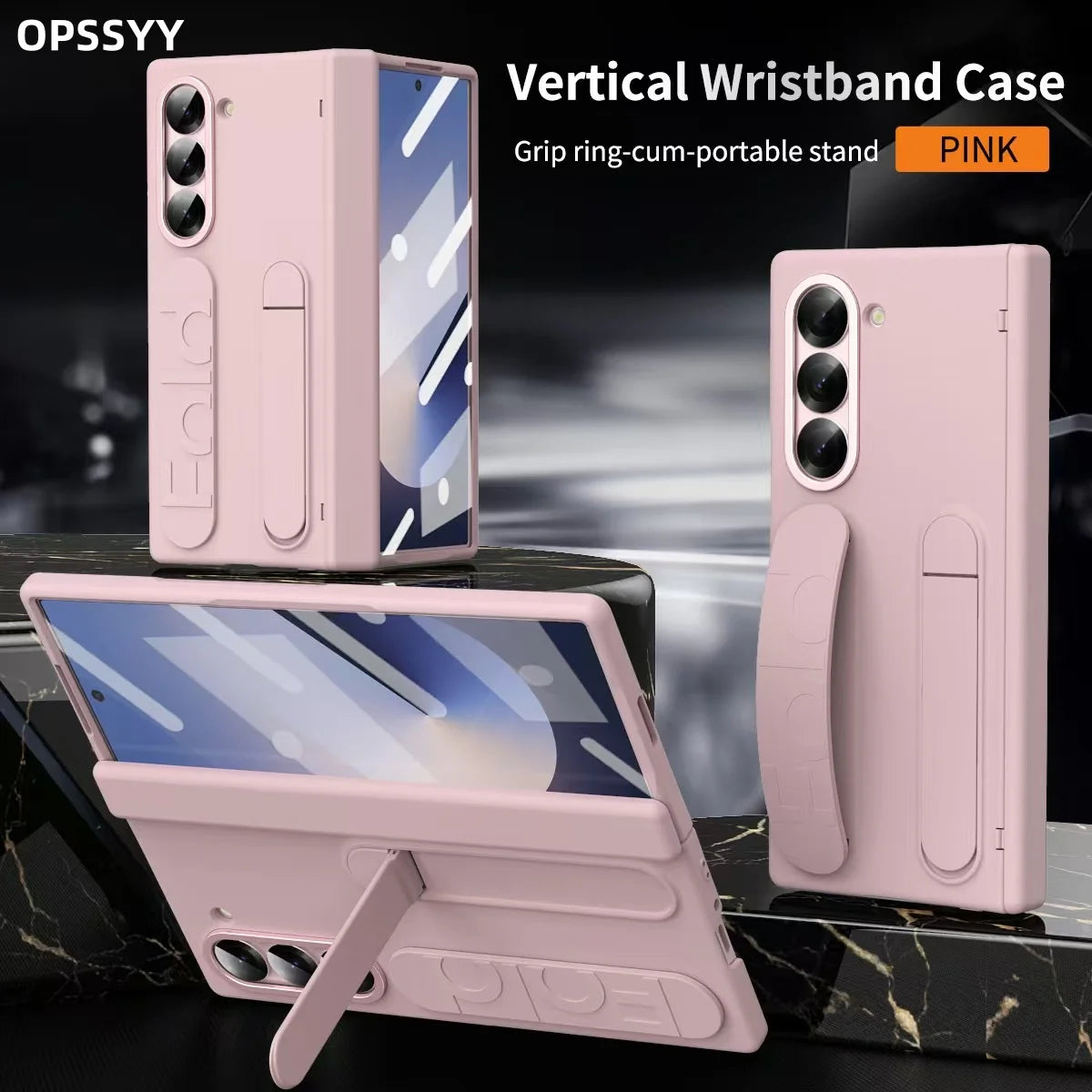 Shockproof Wristband Phone Case for Samsung Galaxy Z Fold 6/5/4/3 5G – Hinge Protection & Screen Glass Film Cover