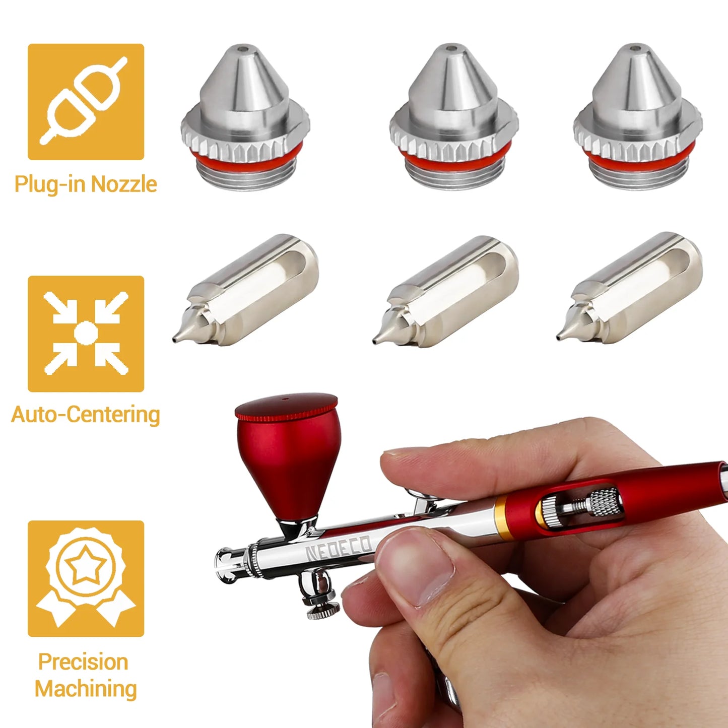 0.2mm/0.3mm/0.5mm Airbrush Nozzle & Needle Replacement Parts for NCT-SJ83 Airbrush