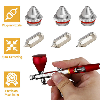 0.2mm/0.3mm/0.5mm Airbrush Nozzle & Needle Replacement Parts for NCT-SJ83 Airbrush