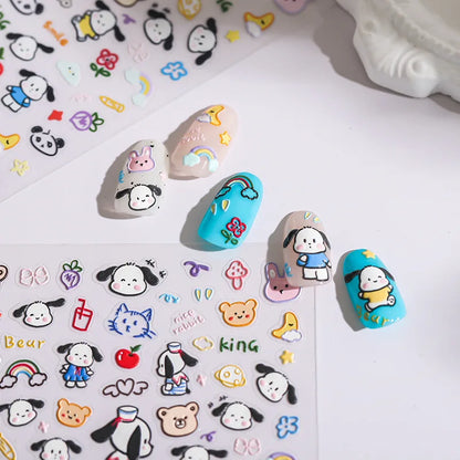 Cute Snoopy 5D Nail Stickers – Cartoon Anime Nail Art Decoration