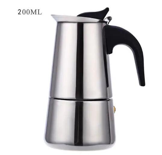 2/4/6/9 Cup Stainless Steel Moka Coffee Maker — Stovetop Espresso, Mocha & Latte Pot for Kitchen WF1111