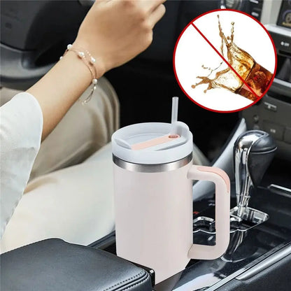 40oz Spill-Proof Tumbler Lid — Sealing Plastic Replacement for Stanley Quencher H2.0