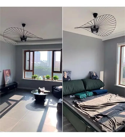 Italian Cross-Border Nordic Straw Hat Fabric Lamp — Modern Designer Art Lamp for Restaurant & Living Bedroom