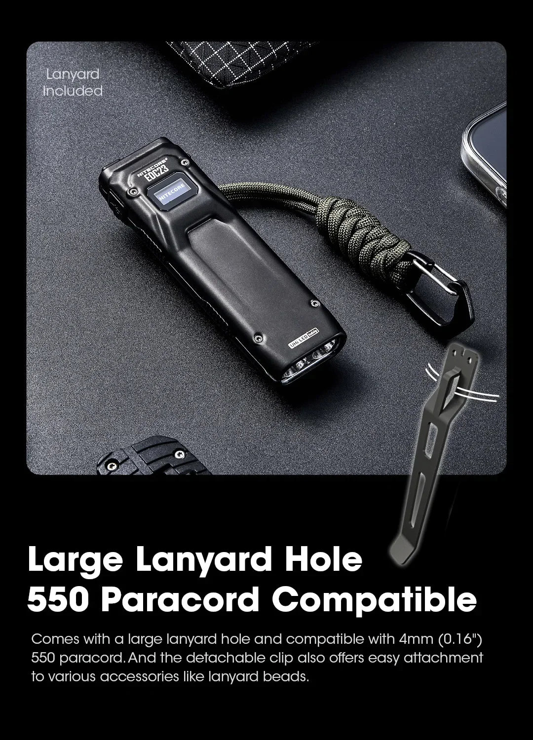 NITECORE EDC23 Tactical Flashlight – 2500LM Portable Emergency Work Light for Camping, Climbing & Outdoor Search