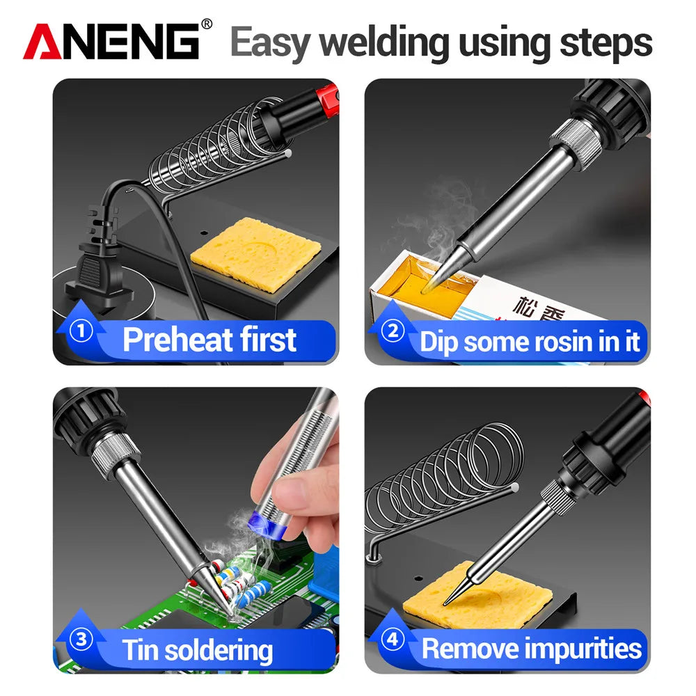 ANENG SL104/SL105 Electric Soldering Iron – Professional Digital Display, Adjustable Temperature Portable Kit for Welding & Soldering Repair