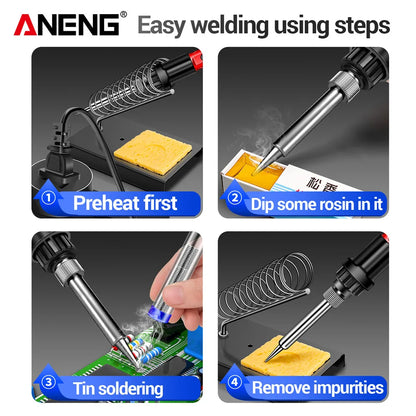 ANENG SL104/SL105 Electric Soldering Iron – Professional Digital Display, Adjustable Temperature Portable Kit for Welding & Soldering Repair
