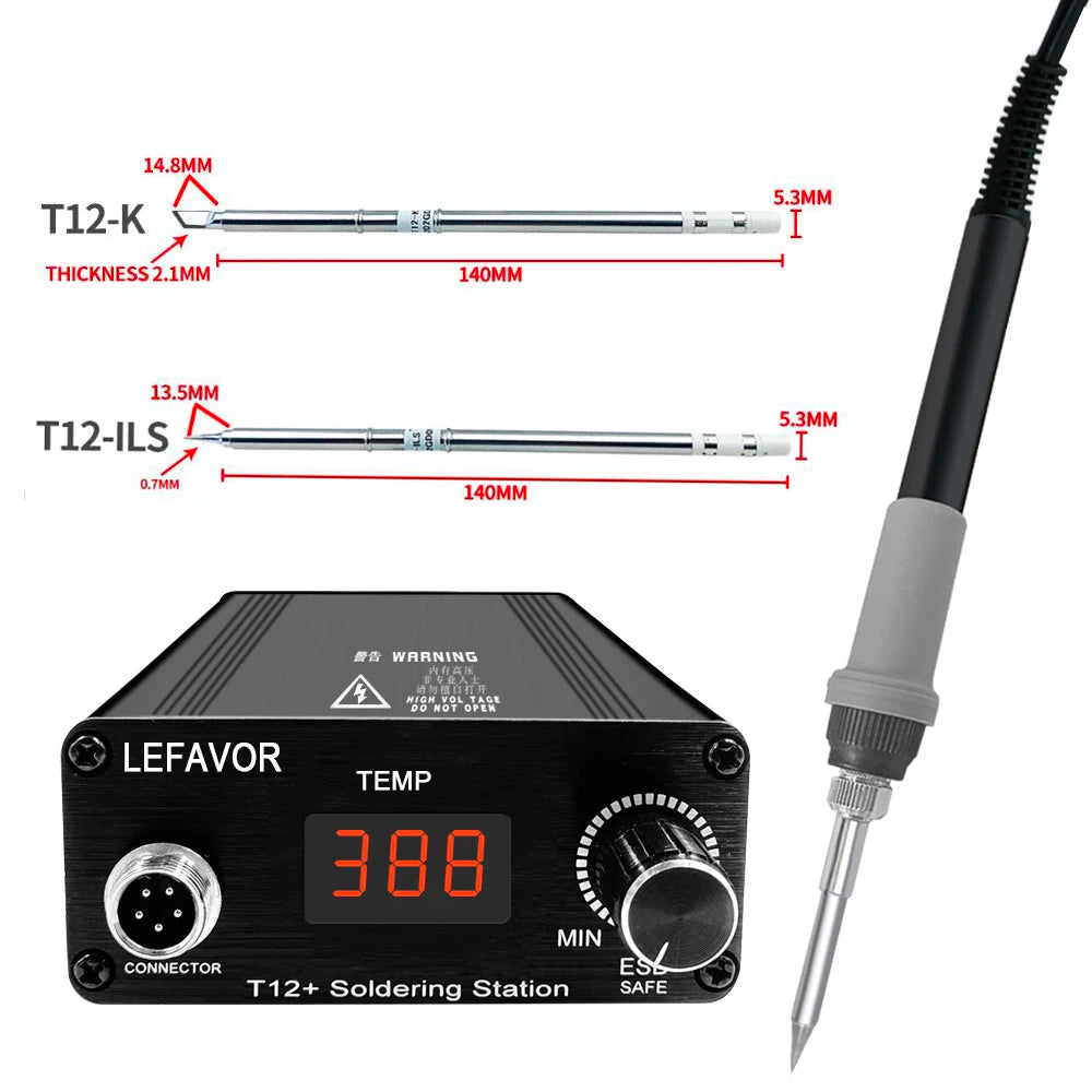 T12 75W Digital Soldering Iron Station – Adjustable Temperature Control, Welding & Rework Microcontroller Tool