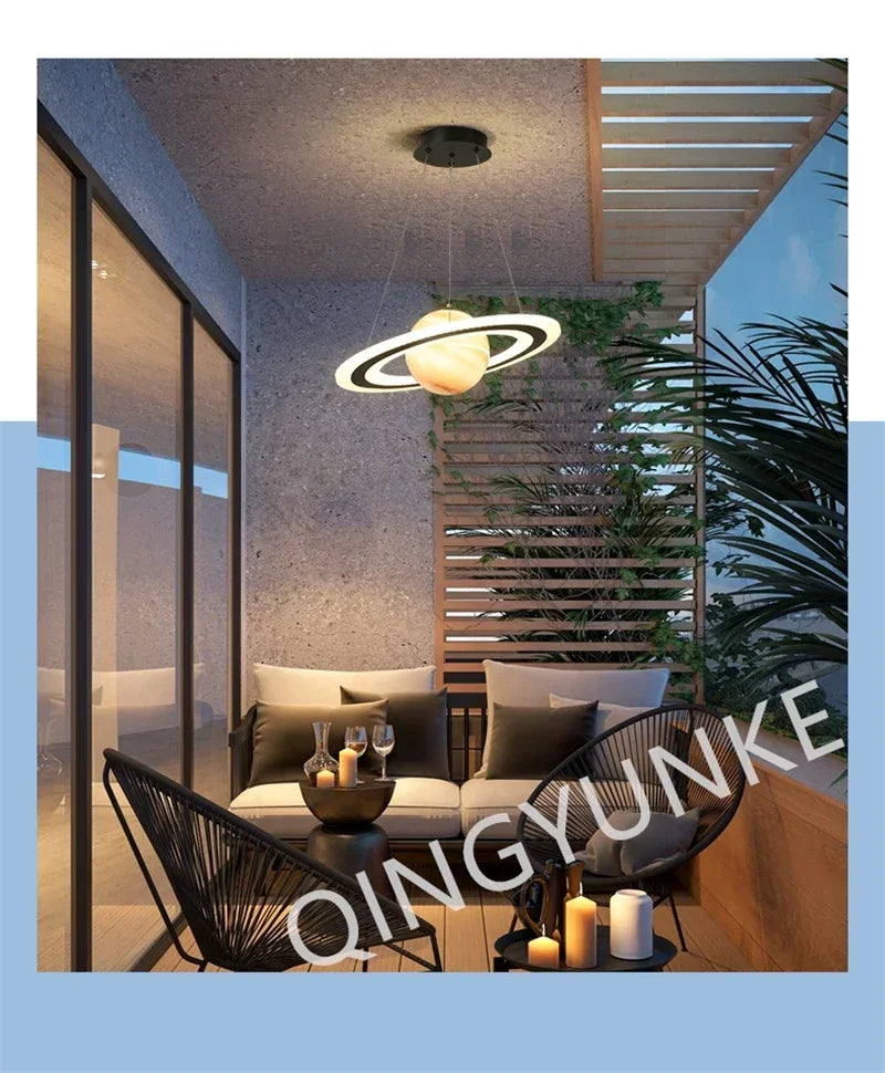 Acrylic Planet Pendant Lamp – Space Star Hanging Light for Living Room, Bedroom, Kitchen & Kids Room, E27 Bulb Compatible