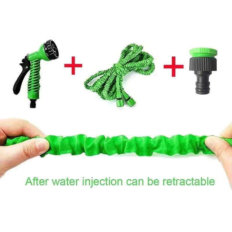 25FT–200FT Expandable Garden Hose – Lightweight Durable Watering Tool with 7-Function Spray Gun